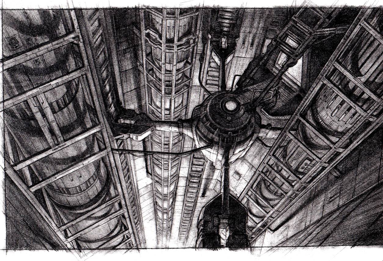 Escape Pod. Concept art by Jim Martin.